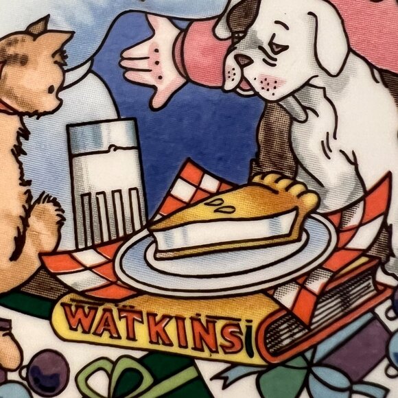 Vtg 1989 WATKINS Country Kids "Christmas Wish" Ceramic Recipe Pie Plate 10.75" D - Picture 9 of 14